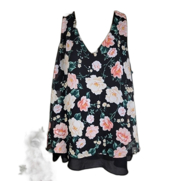 Torrid chiffon floral layered camisole Tank Top 0, 0x - Picture 1 of 8